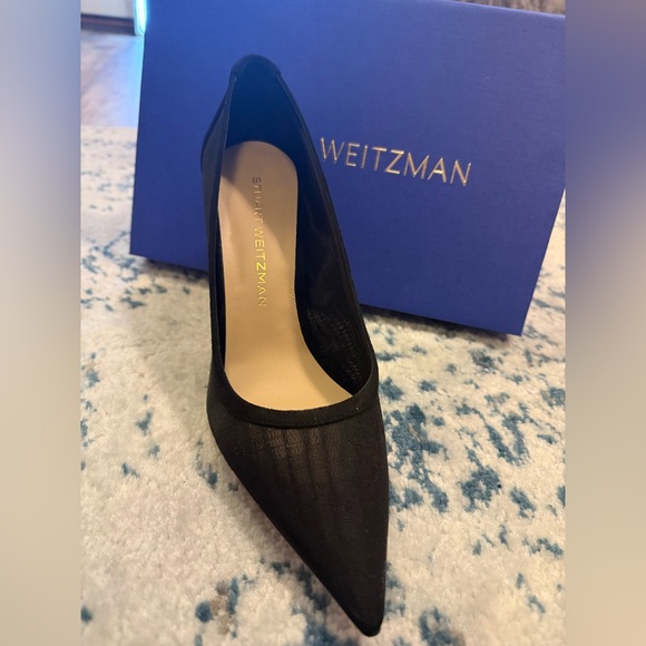 Stuart Weitzman Stuart 100 Pump NWT Sz 9.5 Black Mesh - Picture 5 of 8